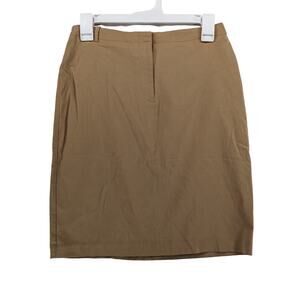 Express‎ Pencil Skirt 1/2 Stretch Khaki Tan Mini Straight Academia Work Career